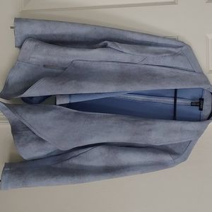 Faux suede light blue jacket